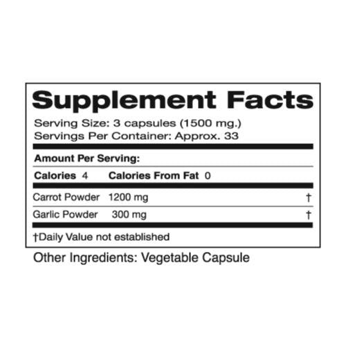 Close-up of freeze-dried carrot and garlic capsules