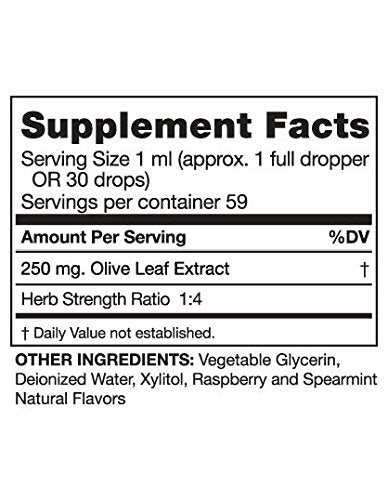 Dropper releasing olive leaf extract liquid (1 ml)