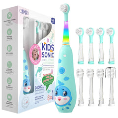 SEAGO Kids Electric Toothbrush Blue front view