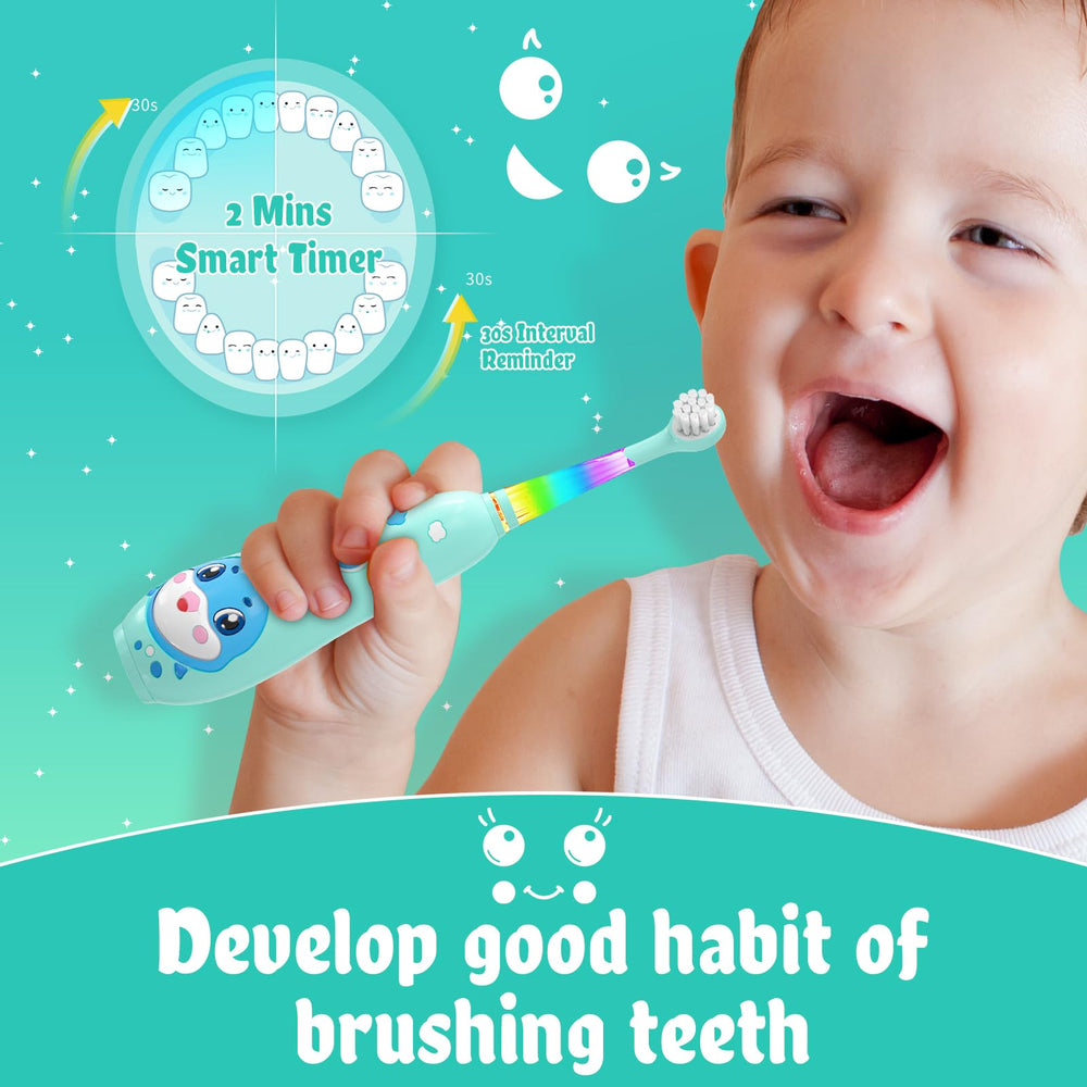 Blue toddler toothbrush handle with grip