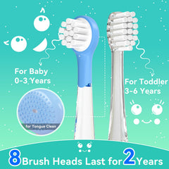 Side view of SEAGO Navy Blue Kids Electric Toothbrush