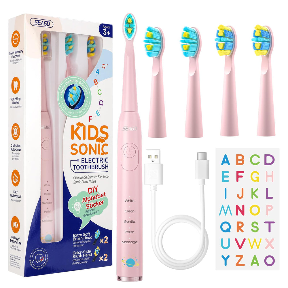 Charger cable, bristle cover, and stickers pack contents