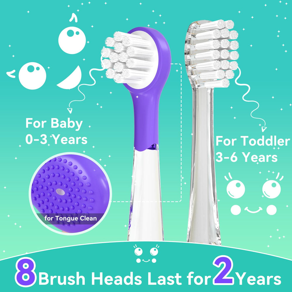 Rechargeable toddler toothbrush on magnetic charging dock