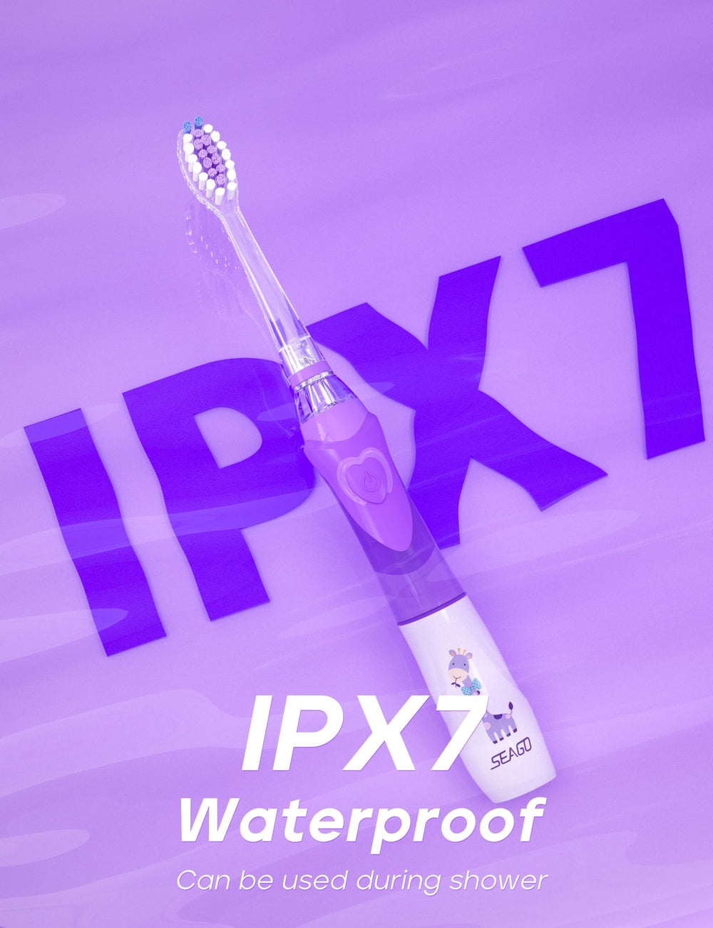 IPX7 waterproof SEAGO SG-977 kids toothbrush