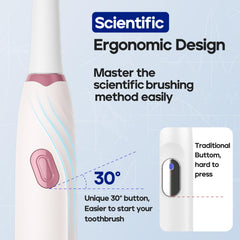SEAGO SG-2316 pink electric toothbrush back view