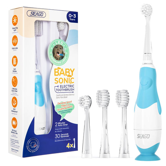Seago SG-513 toddler electric toothbrush Blue-C, front view