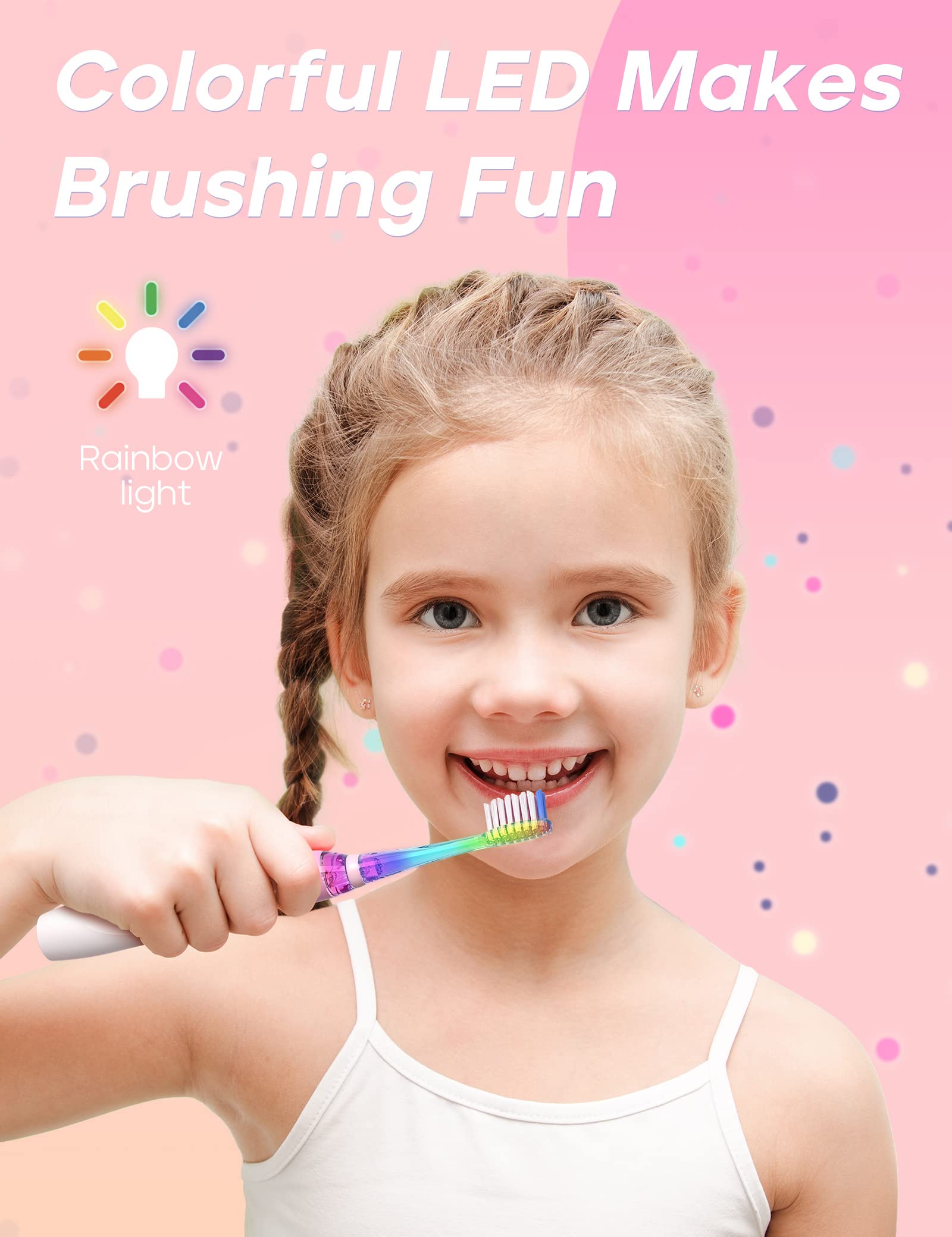LED rainbow light on SEAGO SG-977 kids toothbrush