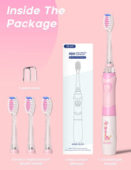 IPX7 waterproof pink SG-977 toothbrush with protective cover