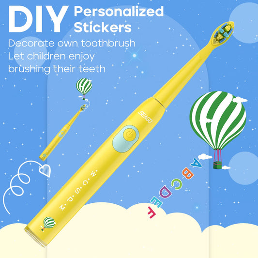 DIY alphabet stickers included for kids brushing