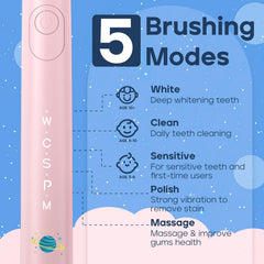 2-minute smart timer on SEAGO SG2303 Pink Kids Toothbrush