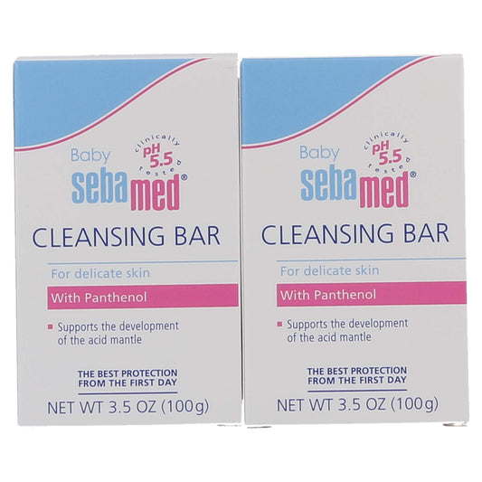 SEBAMED Baby Ultra Mild Cleansing Bar 2-Pack front view, 3.5 oz each