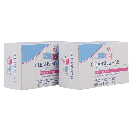SEBAMED Baby Cleansing Bar 2-Pack side view with packaging