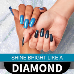 Seche FX Diamond Top Coat blue brush application highlighting easy shimmer