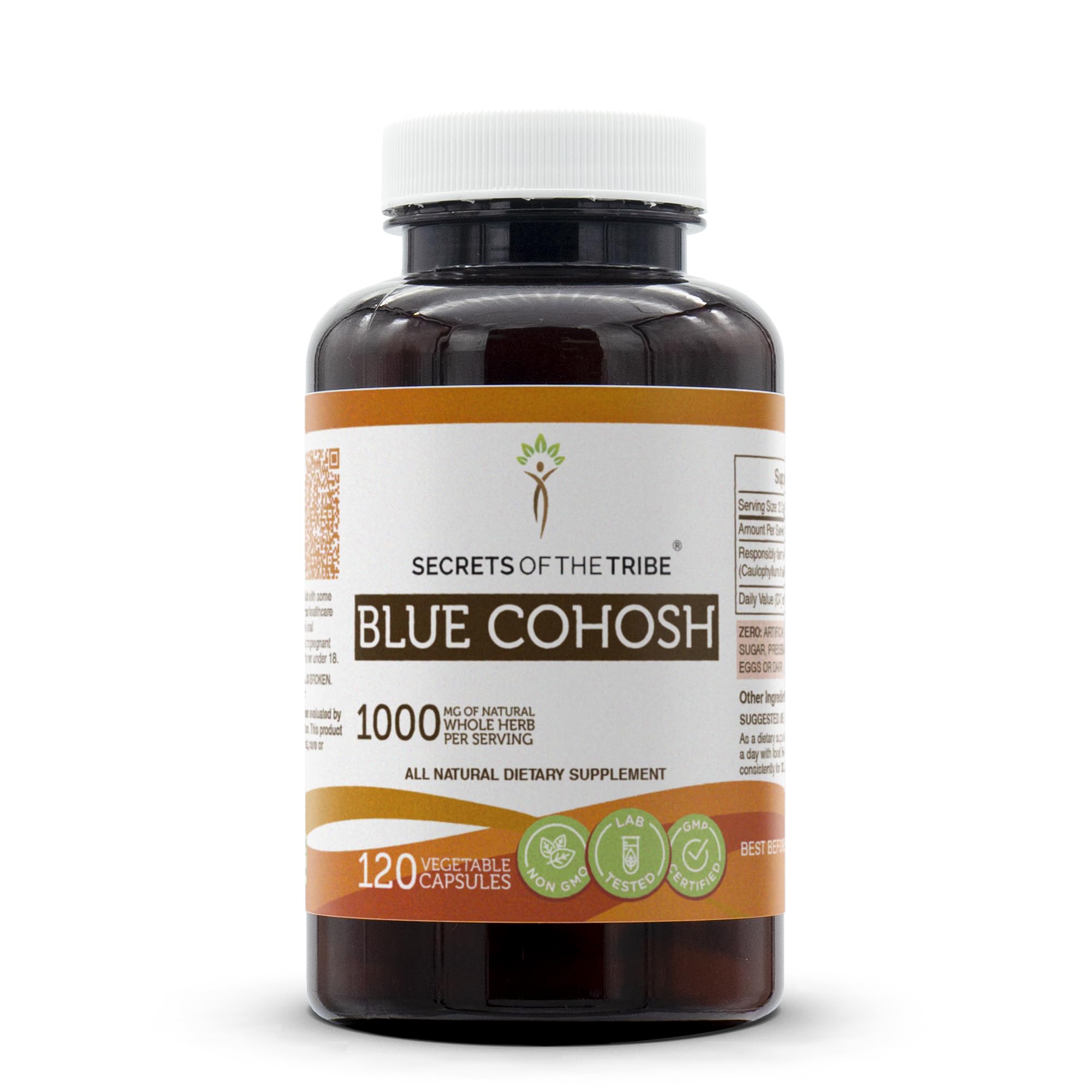 Bottle of Secrets of the Tribe Blue Cohosh 120 Capsules