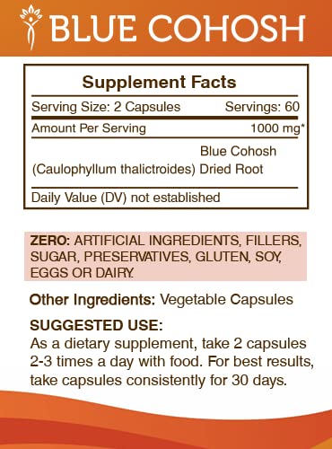Vegetable capsules used in Secrets of the Tribe Blue Cohosh