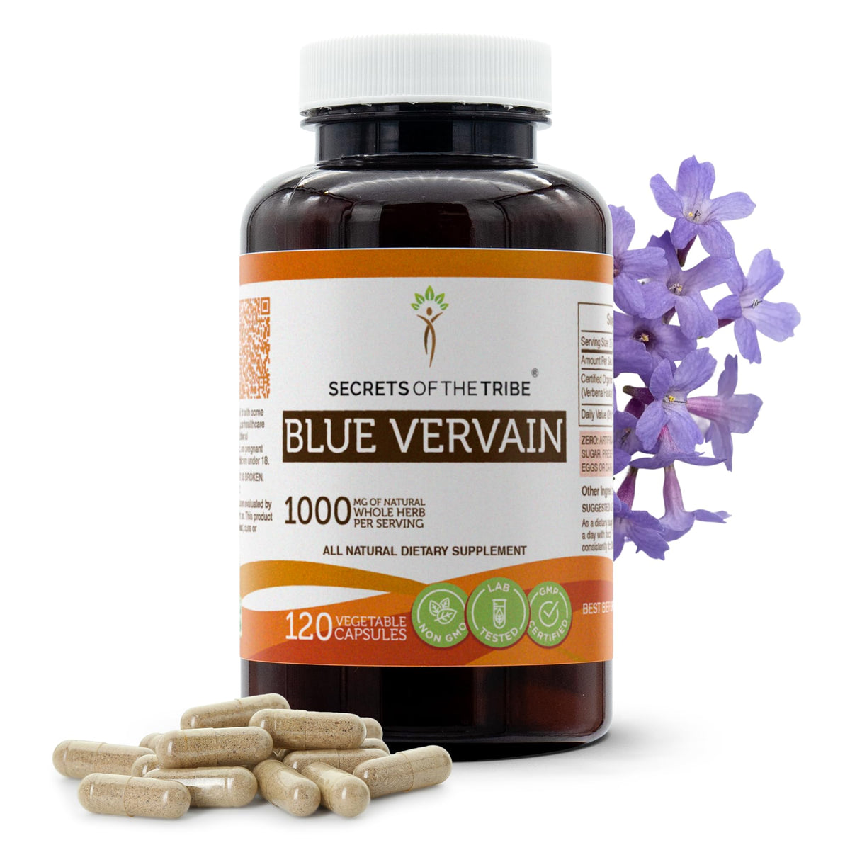 Bottle of Secrets of the Tribe Blue Vervain 120 capsules