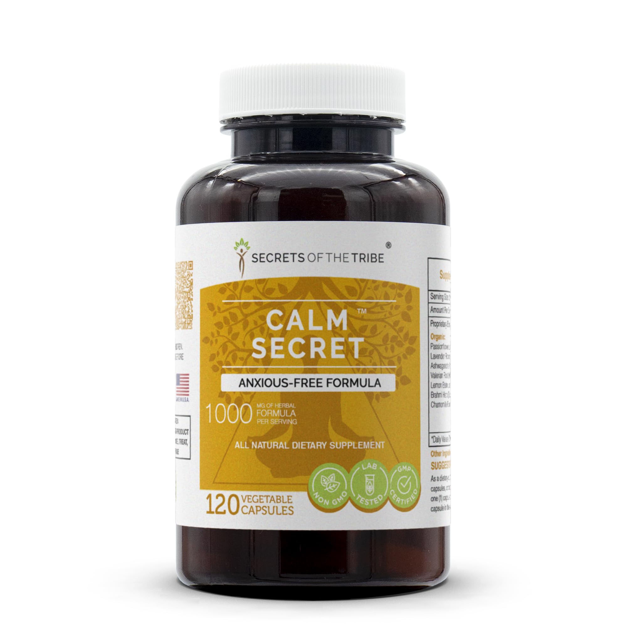 Secrets of the Tribe Calm Secret bottle with label
