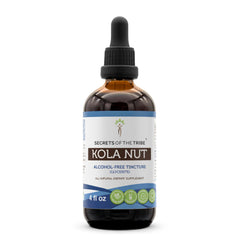 Bottle label for Secrets of the Tribe Kola Nut Tincture Alcohol-Free Extract (4 oz)