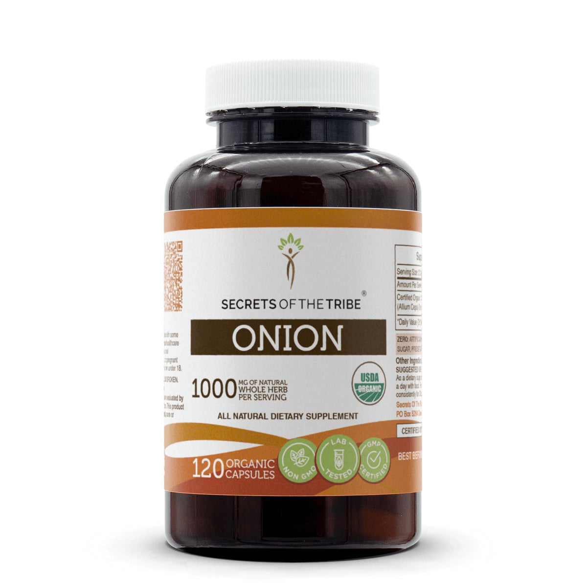 Secrets of the Tribe Onion bottle with USDA Organic seal