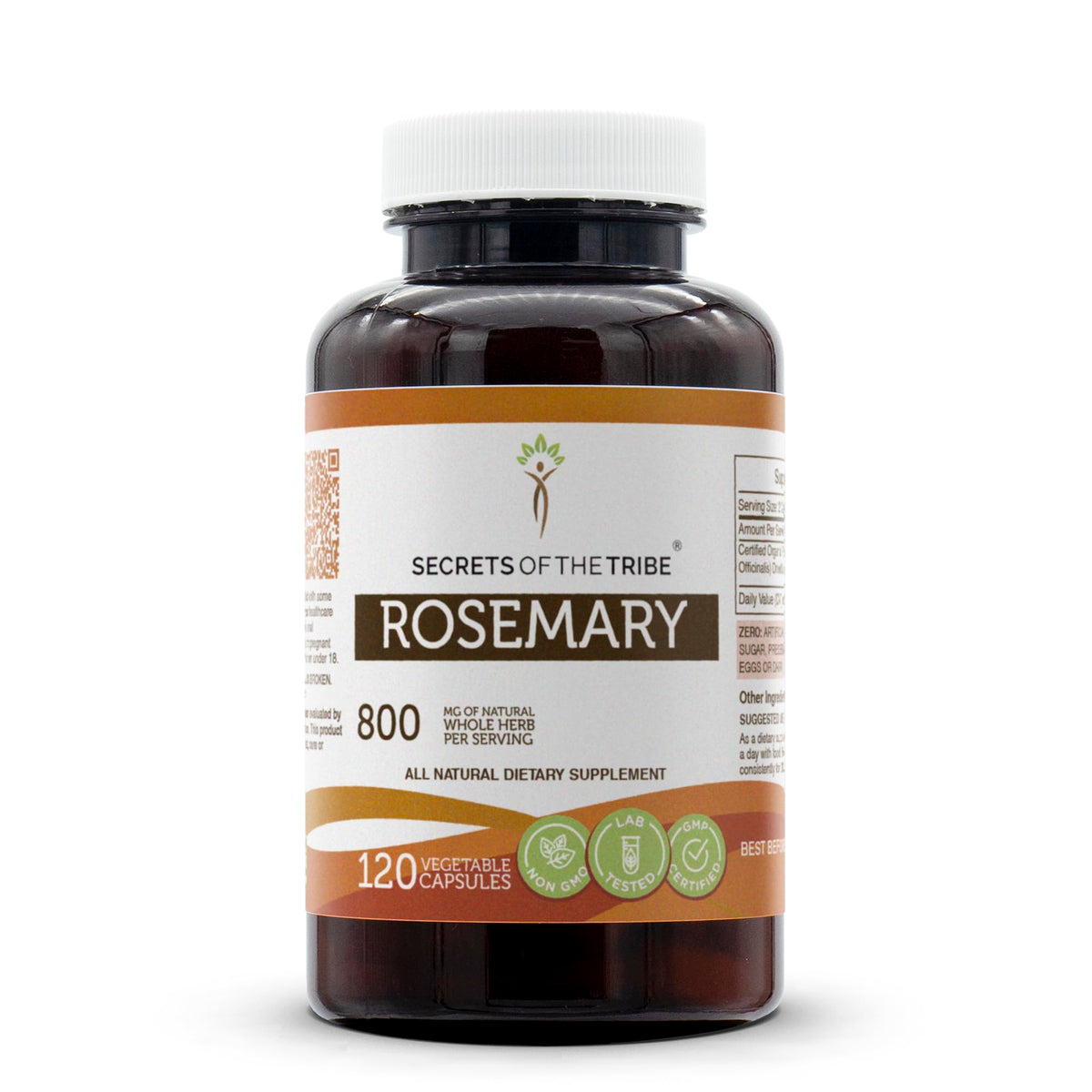 Secrets of the Tribe Rosemary bottle with 120 capsules