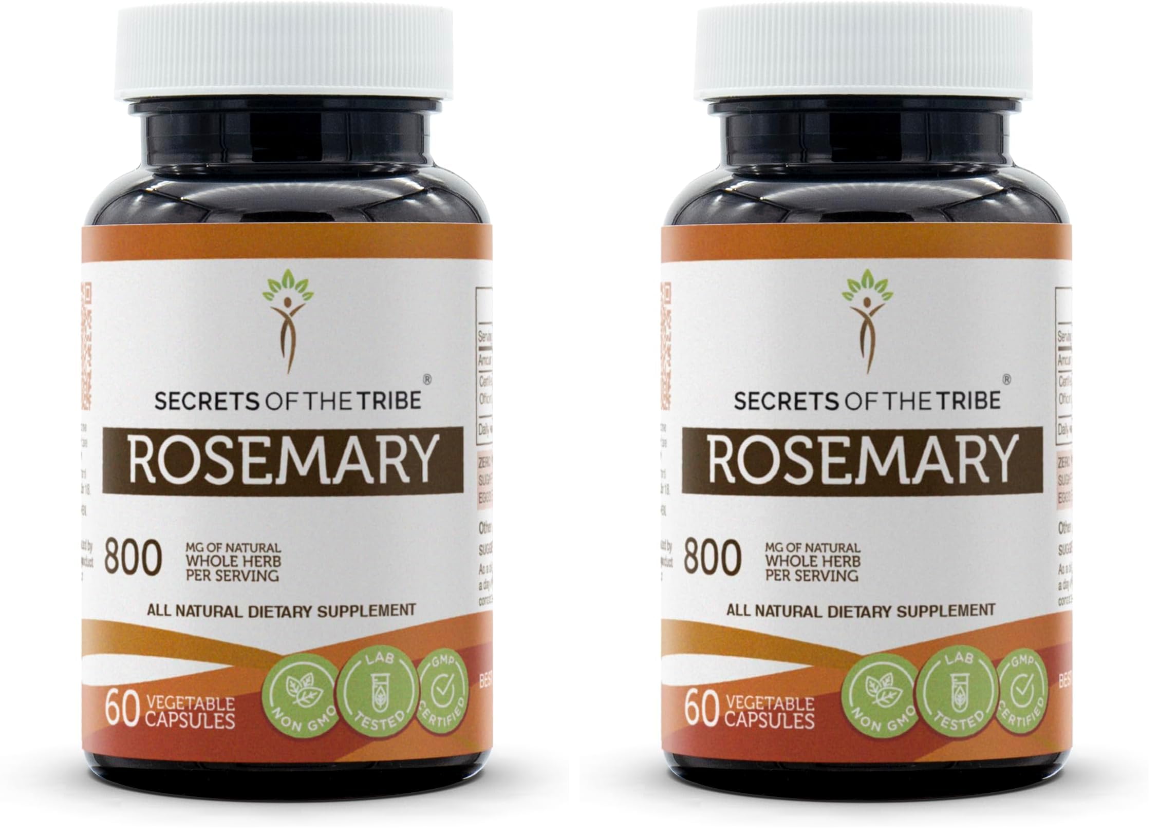 Secrets of the Tribe Rosemary bottle with capsules — 60 capsules per bottle, 2-pack