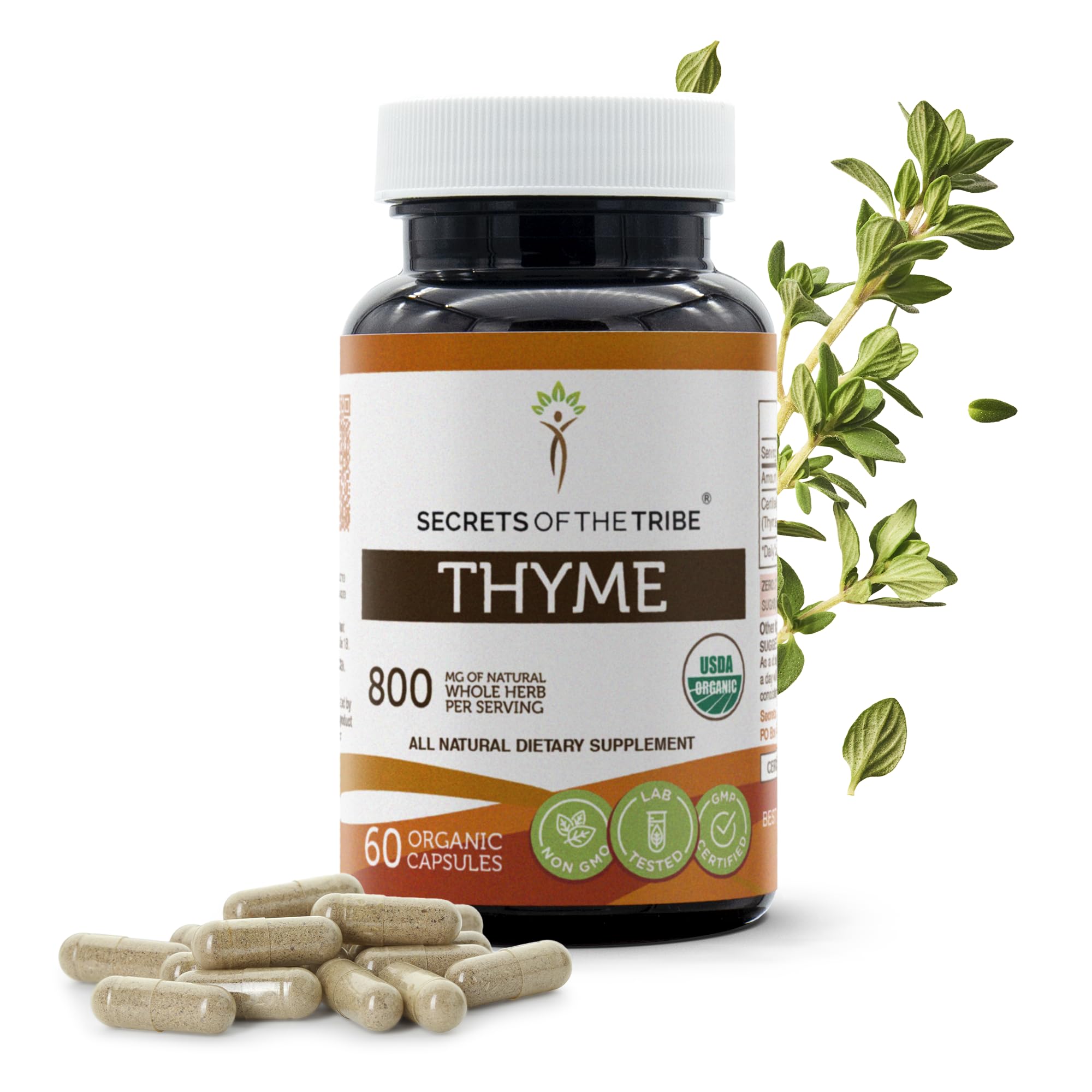 Secrets of the Tribe Thyme 60 Capsules bottle – vegetable capsules