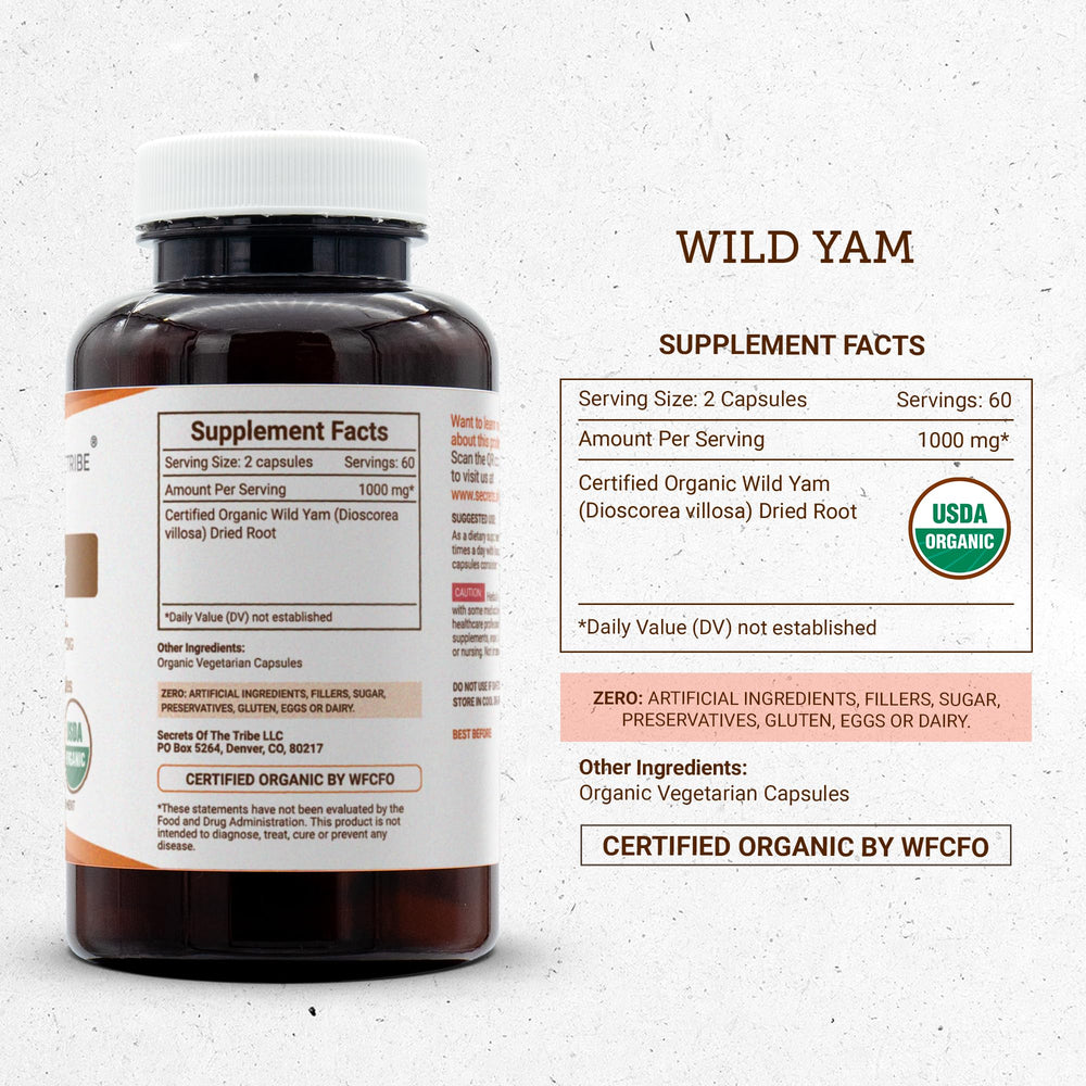 Plant-based, vegan-friendly Wild Yam capsules