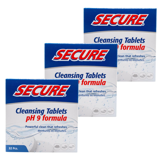 Box of Secure Daily Cleansing Tablets – 32 tablets, 3-pack