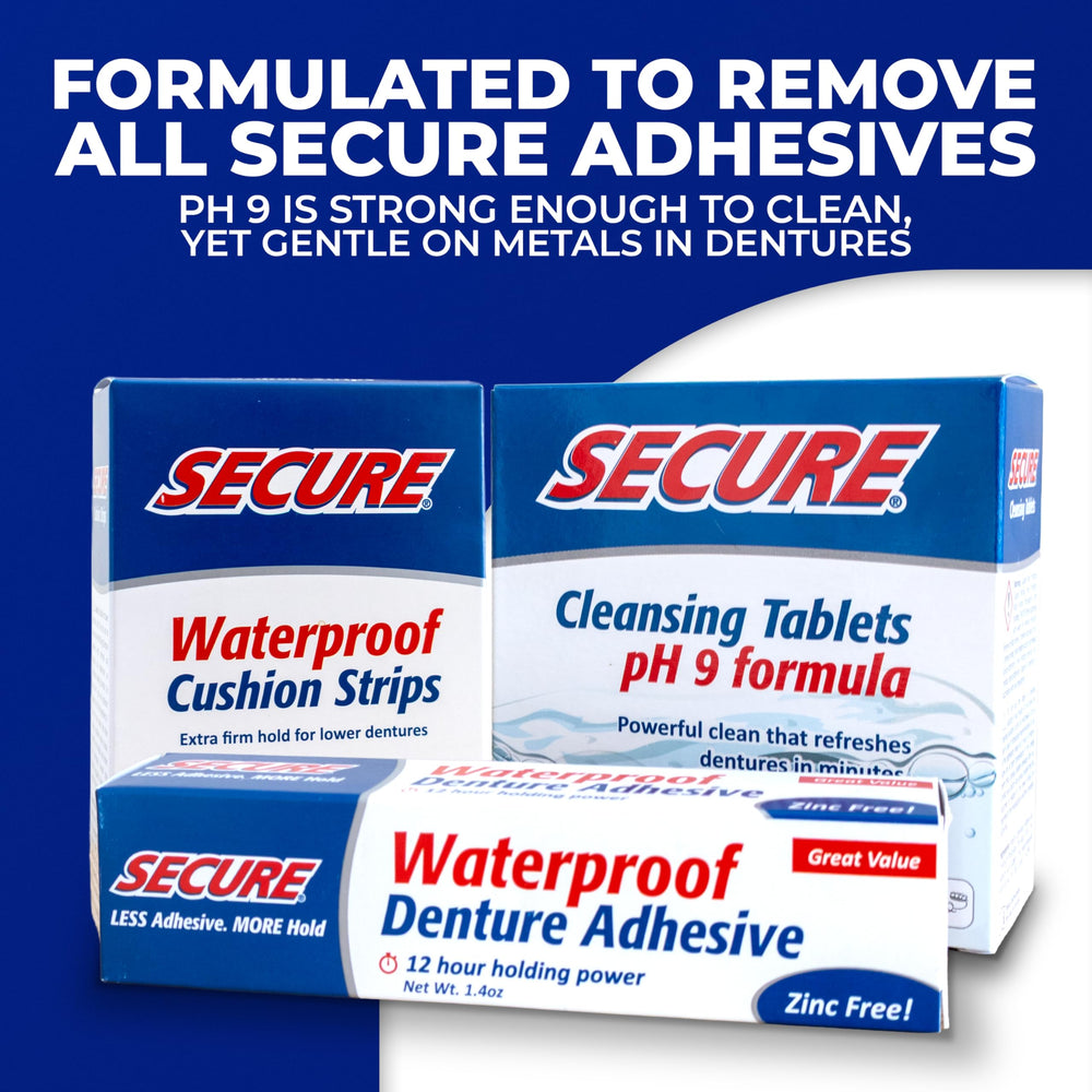 15 strips per pack of Secure denture adhesive strips