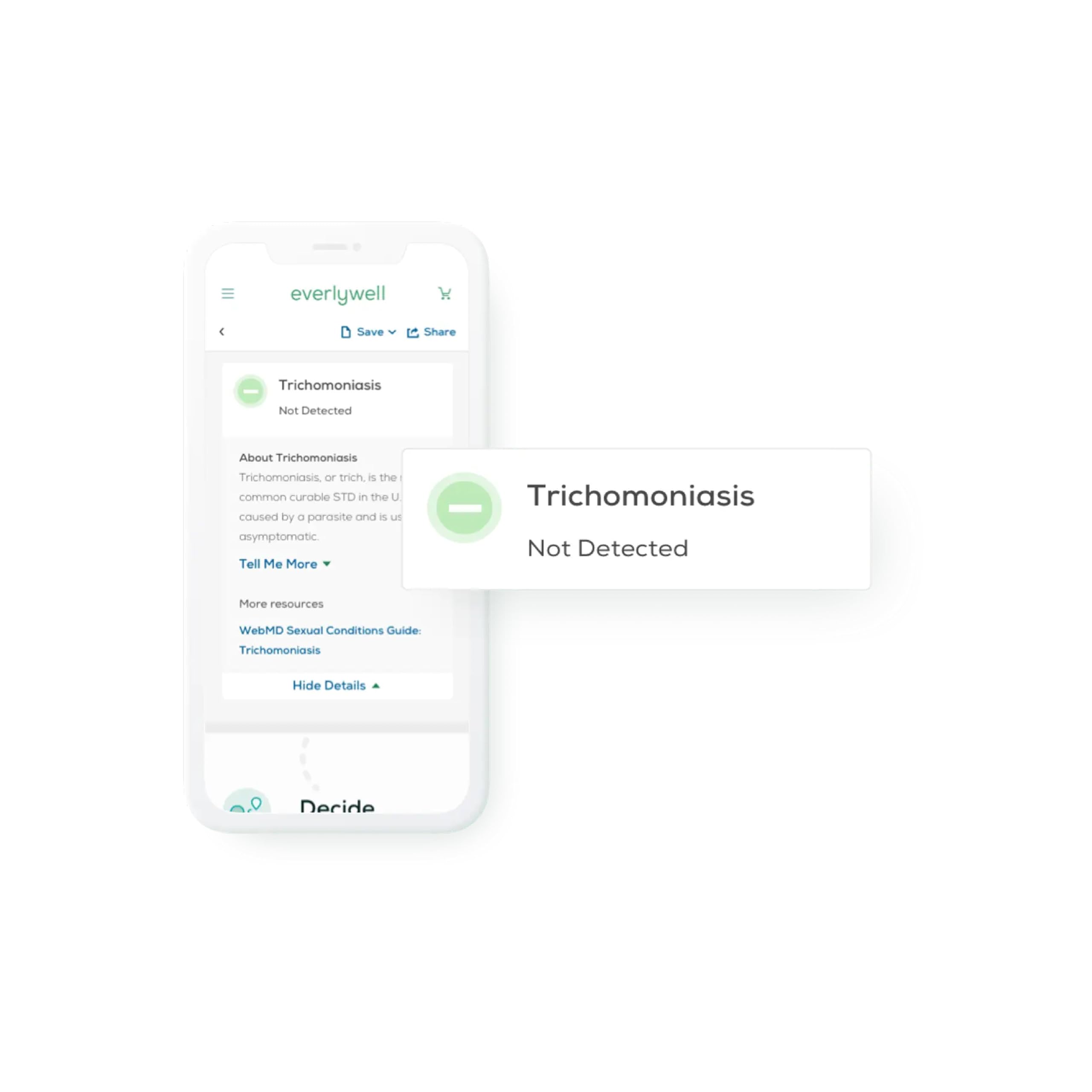 Secure online platform displaying test results