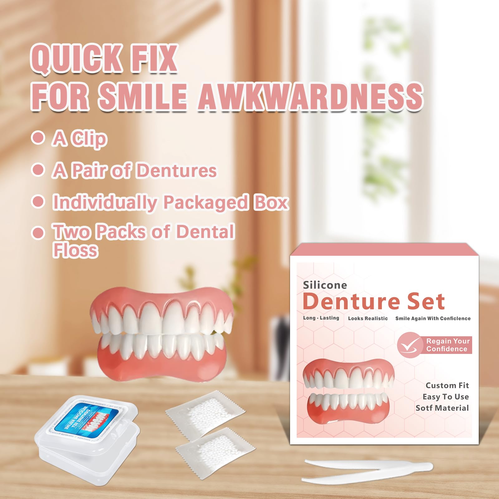 Secure-relines denture kit for confident smile