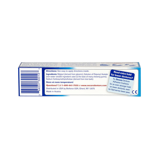 Secure Waterproof Denture Adhesive 1.4 oz – pack of 2 for lower dentures