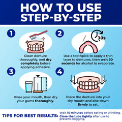 Denture adhesive application on denture surface