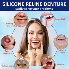 Illustration of secure fit with silicone denture liners