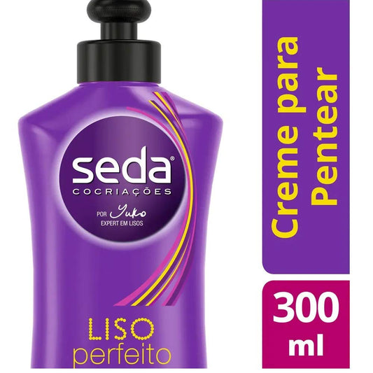 Seda Perfect Straight Cream texture close-up highlighting nourishing formula.