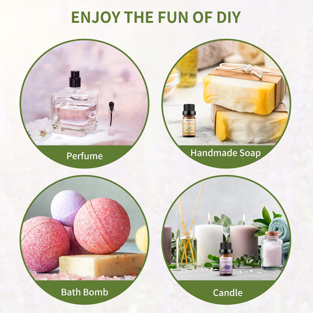 Diffuser with lavender chamomile essential oils for aromatherapy