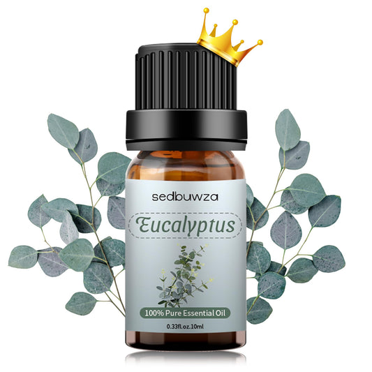 Amber glass bottle of Sedbuwza Eucalyptus Essential Oil