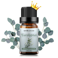 Amber glass bottle of Sedbuwza Eucalyptus Essential Oil