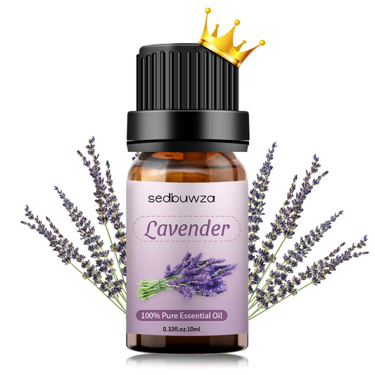 Sedbuwza Lavender essential oil in amber glass bottle