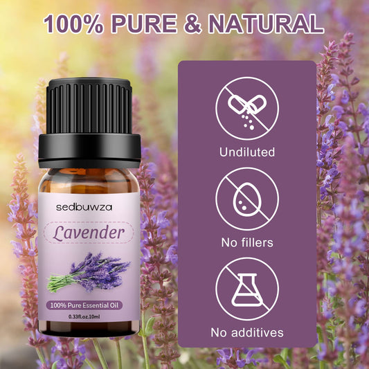 Amber bottle with Sedbuwza lavender essential oil