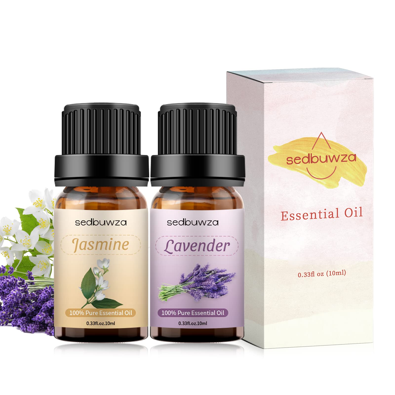 Packaging for Sedbuwza Lavender Jasmine Essential Oil Set