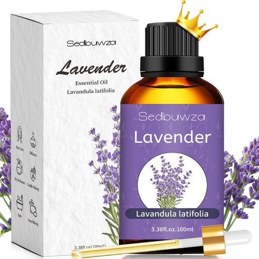 Sedbuwza Lavender Oil 100ml amber glass bottle with dropper