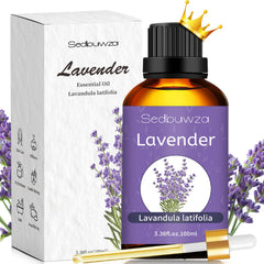 Sedbuwza Lavender Oil 100ml amber glass bottle with dropper