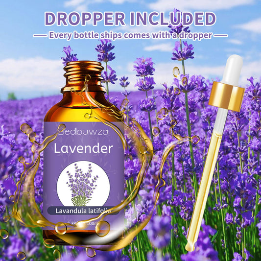 Lavender essential oil being used in a diffuser for aromatherapy