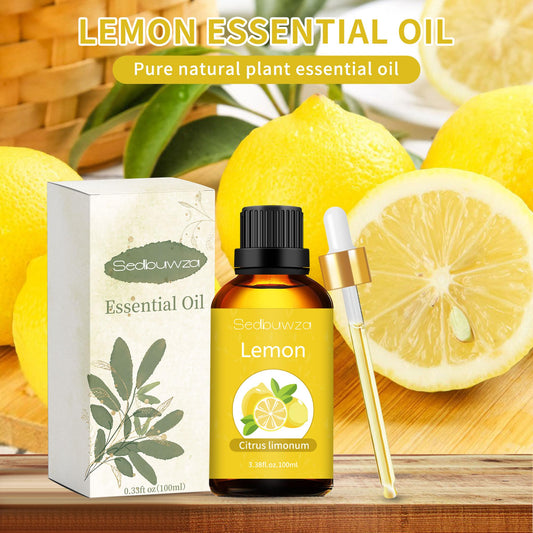 Lemon essential oil being used in a diffuser