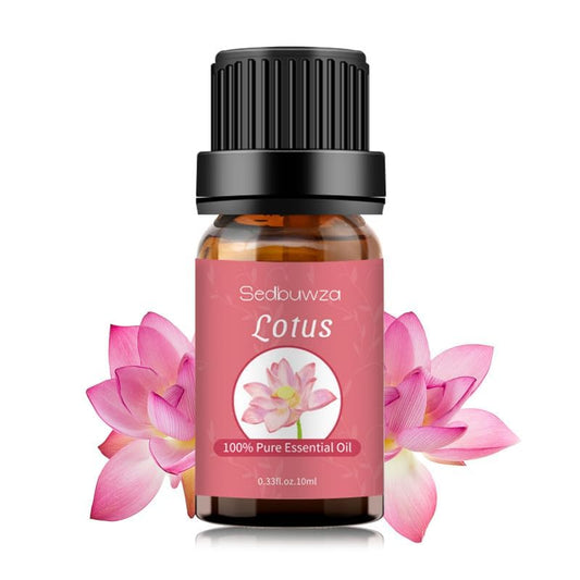 Close-up of lotus essential oil dropper