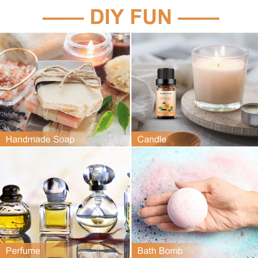 Candle scented with orange essential oil