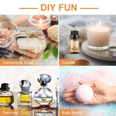 Candle scented with orange essential oil