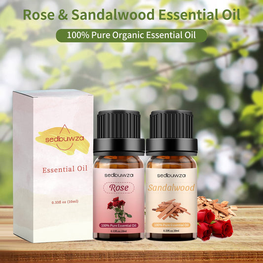 Close-up of Rose essential oil bottle
