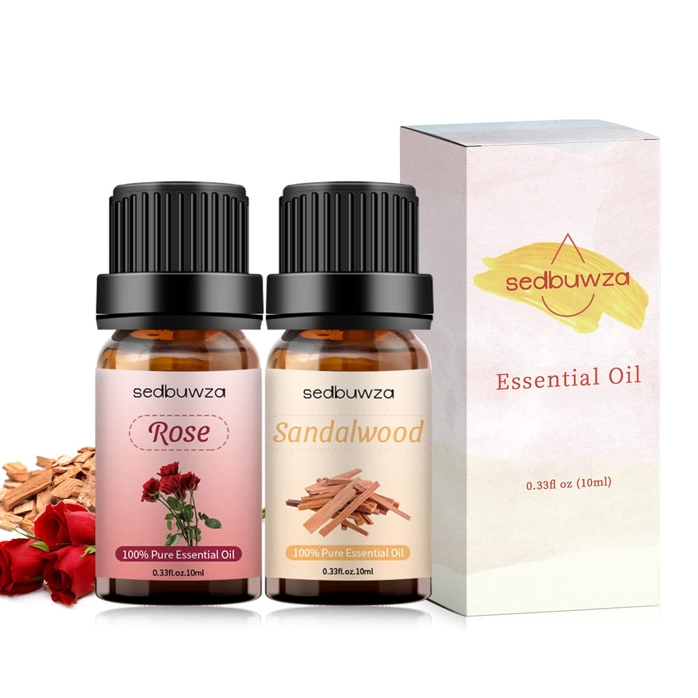 Flatlay view of the Sedbuwza essential oil set with diffuser